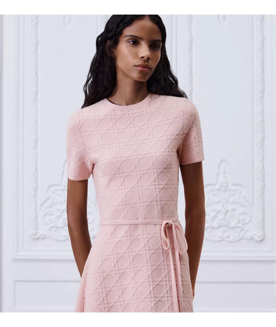 CHRISTIAN DIOR Розовое вискозное повседневное платье, фото 3