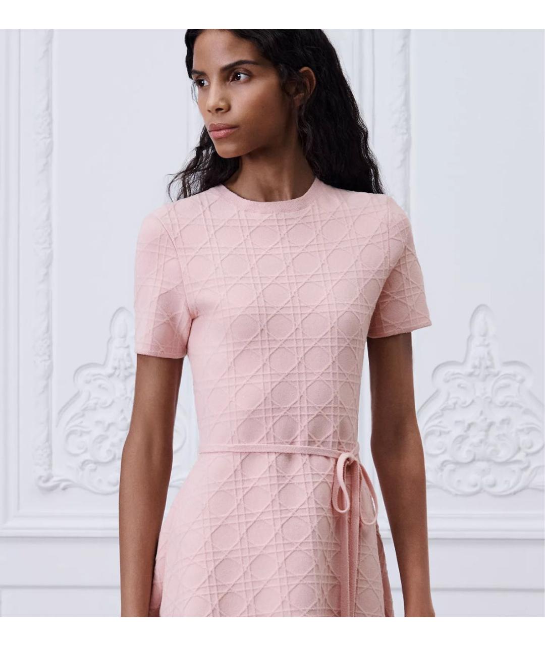 CHRISTIAN DIOR Розовое вискозное повседневное платье, фото 4