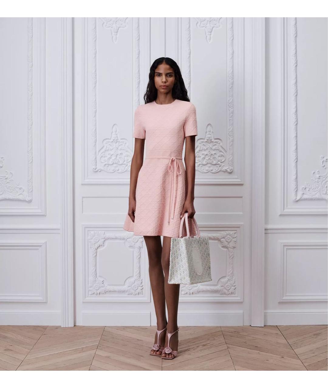 CHRISTIAN DIOR Розовое вискозное повседневное платье, фото 2