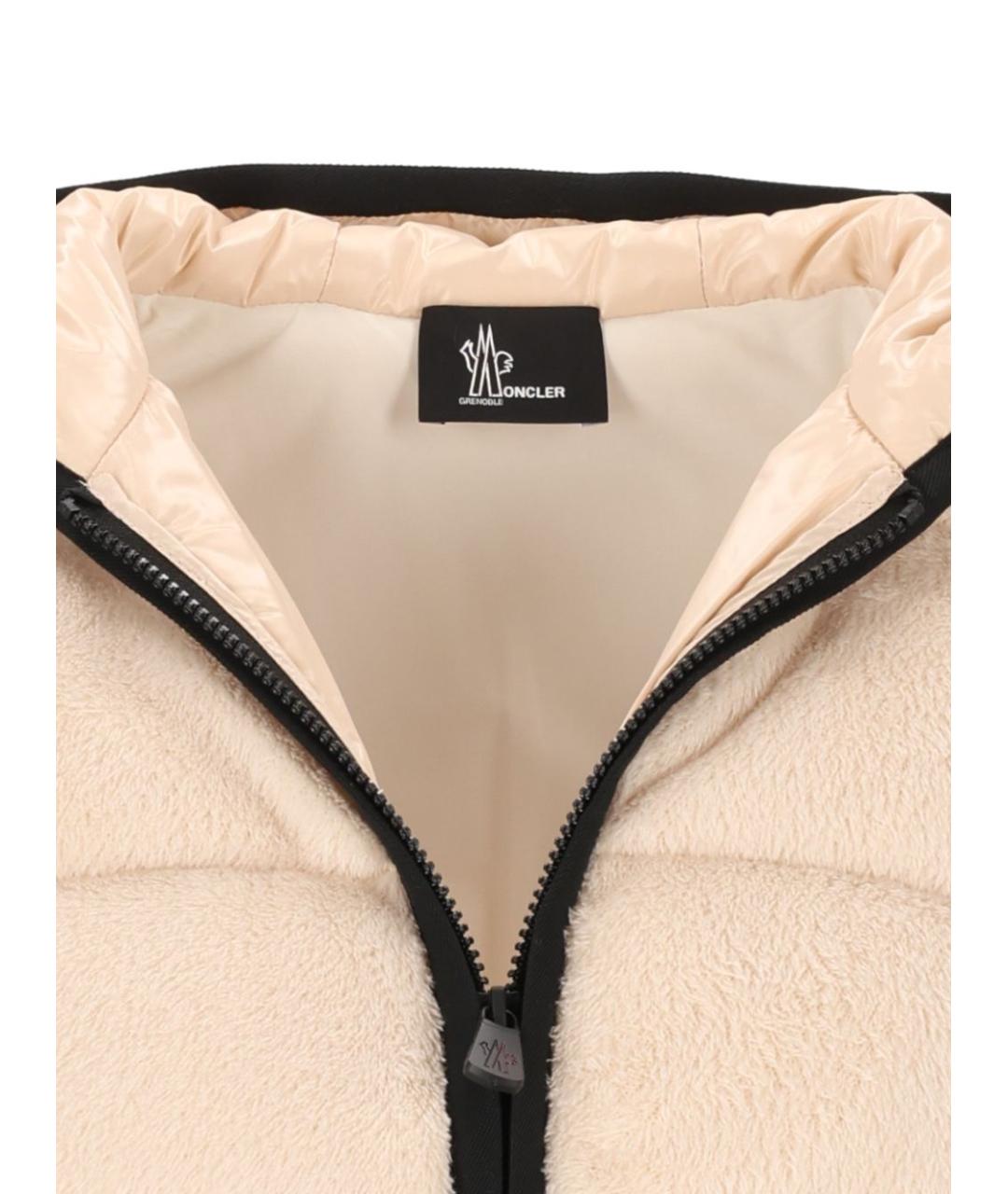 MONCLER GRENOBLE Бежевая полиэстеровая куртка, фото 4