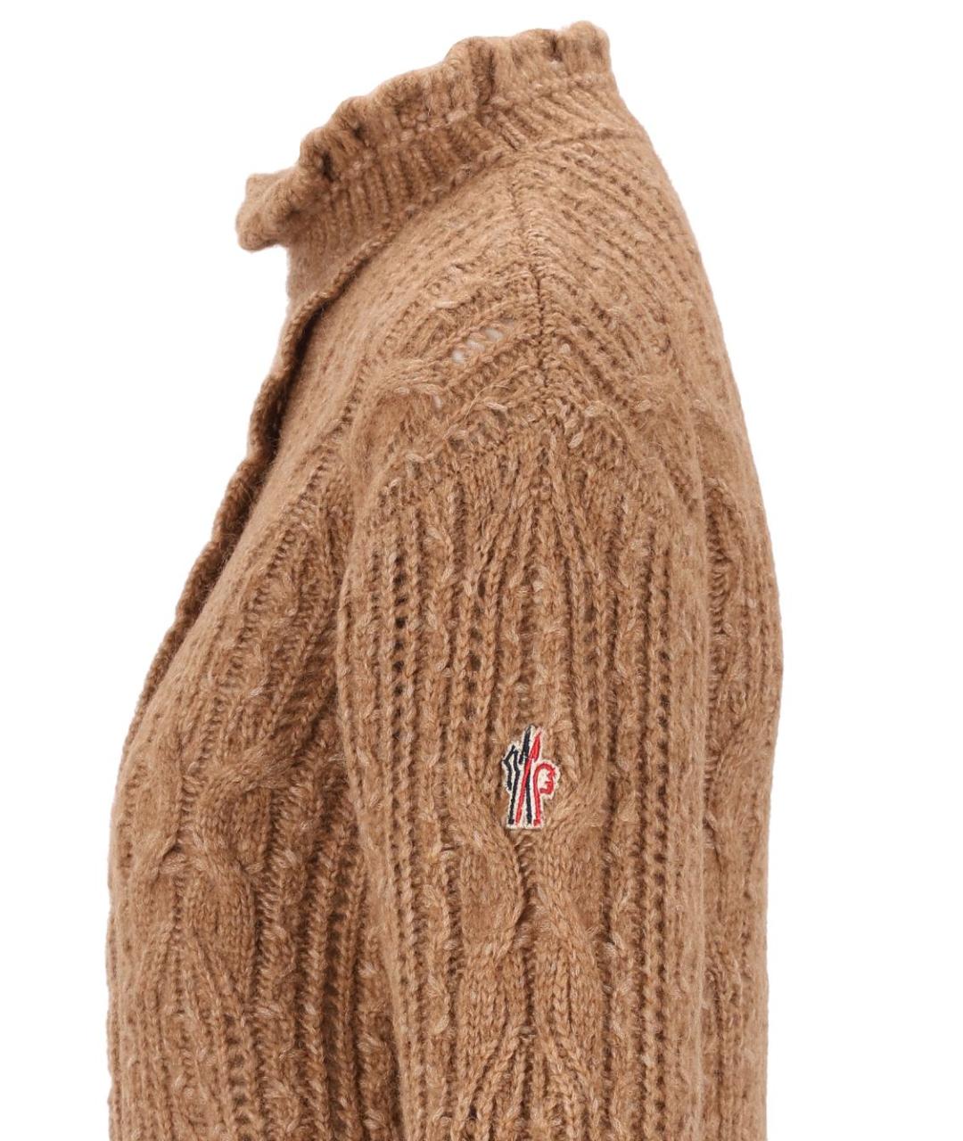MONCLER GRENOBLE Коричневый шерстяной джемпер / свитер, фото 4