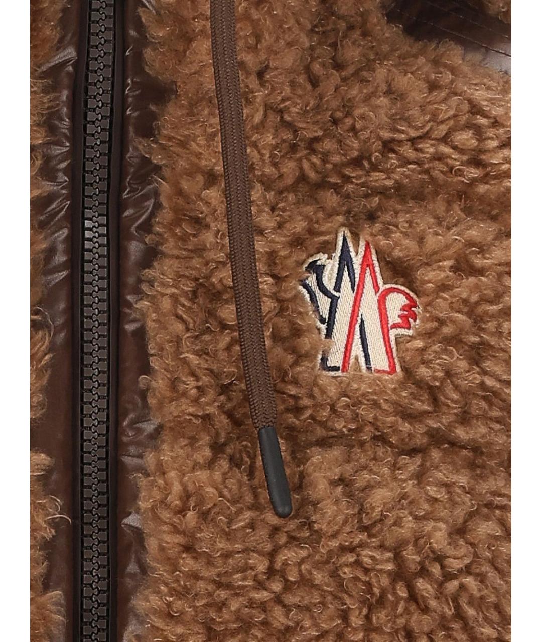 MONCLER GRENOBLE Коричневый синтетический жилет, фото 3