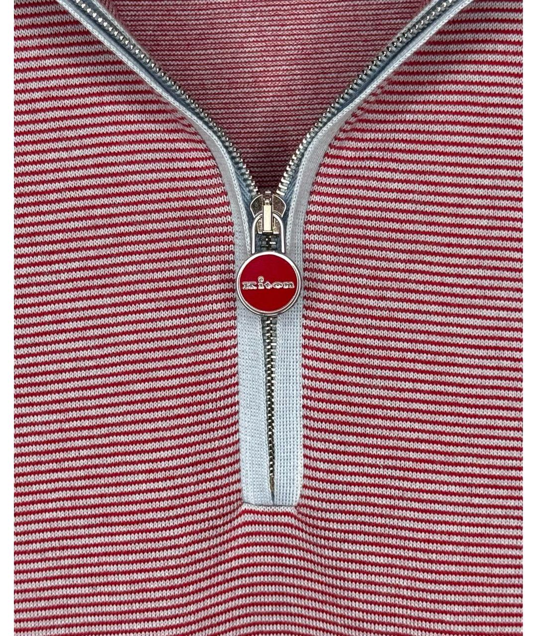 KITON Красное хлопковое поло с коротким рукавом, фото 5