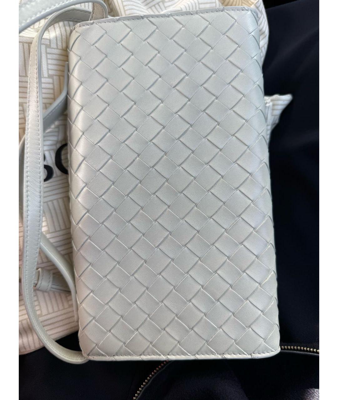 BOTTEGA VENETA Белая кожаная сумка с короткими ручками, фото 3