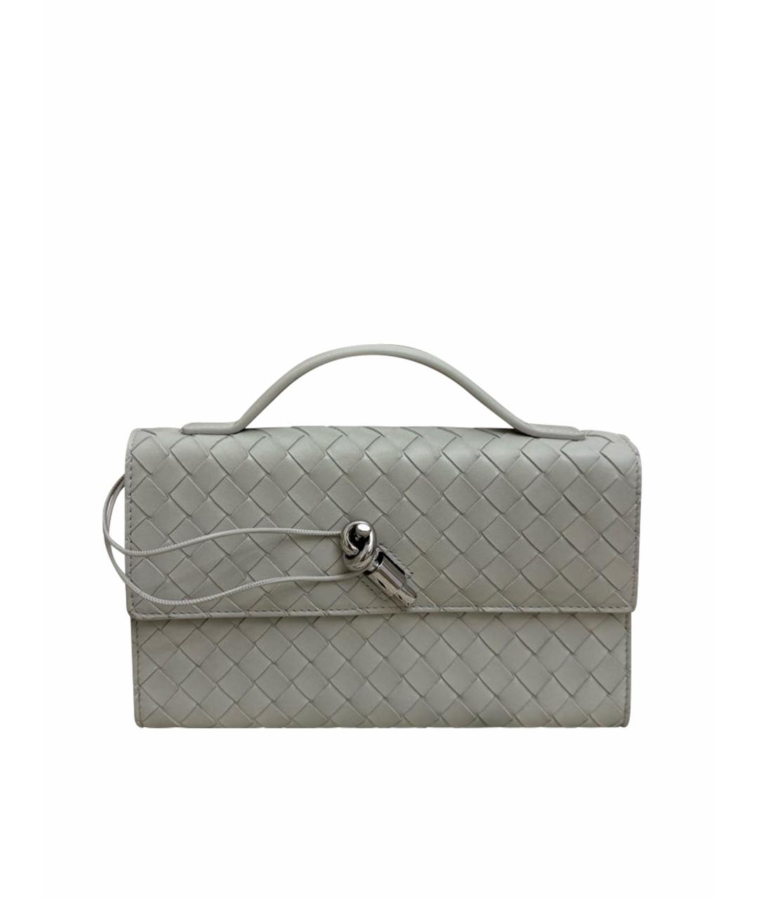 BOTTEGA VENETA Белая кожаная сумка с короткими ручками, фото 1