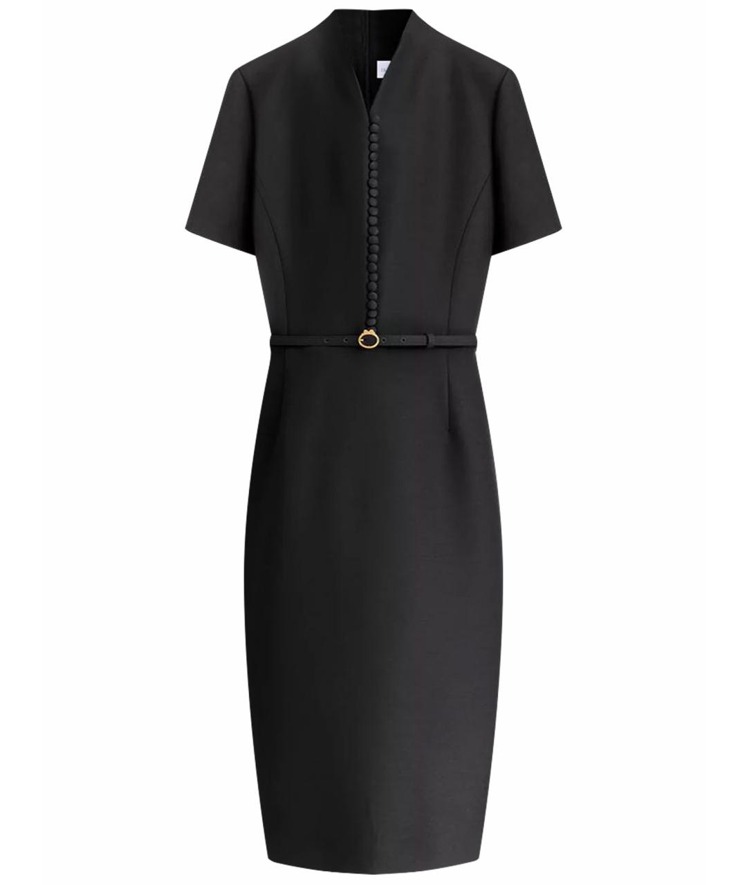 CHRISTIAN DIOR Черное шерстяное повседневное платье, фото 1