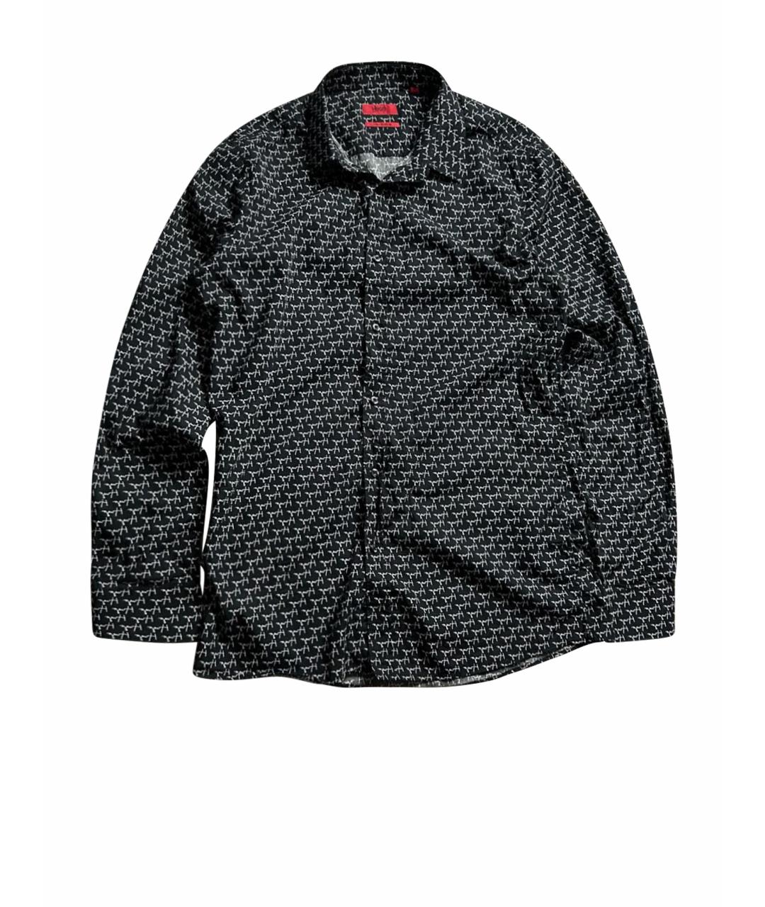 HUGO BOSS Черная хлопковая кэжуал рубашка, фото 6