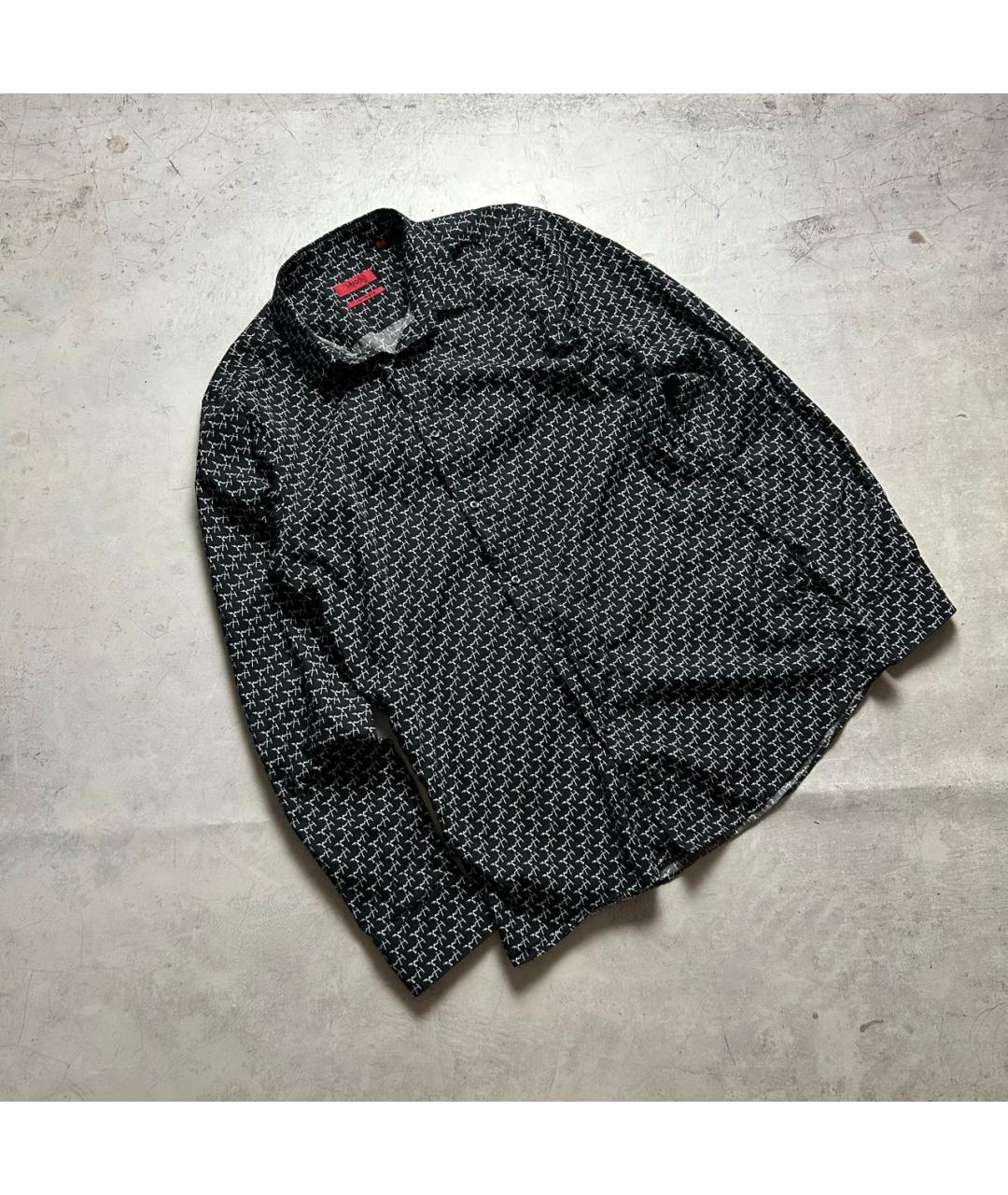 HUGO BOSS Черная хлопковая кэжуал рубашка, фото 5