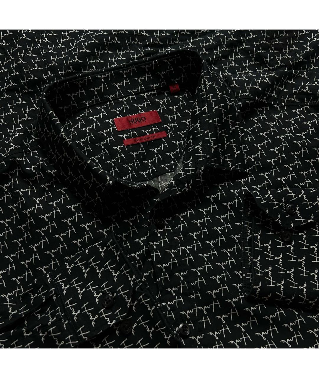 HUGO BOSS Черная хлопковая кэжуал рубашка, фото 2