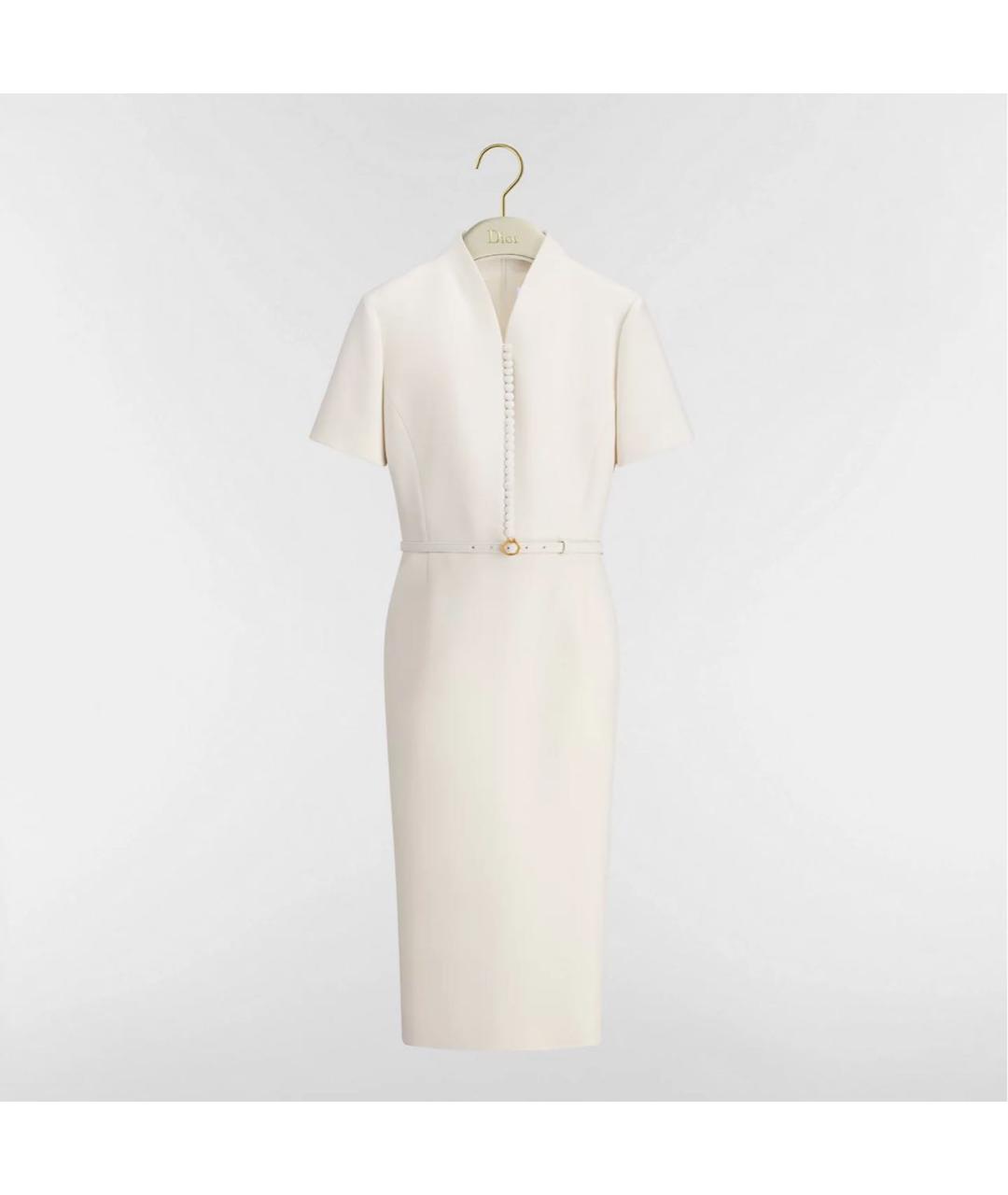 CHRISTIAN DIOR Белое шерстяное повседневное платье, фото 4