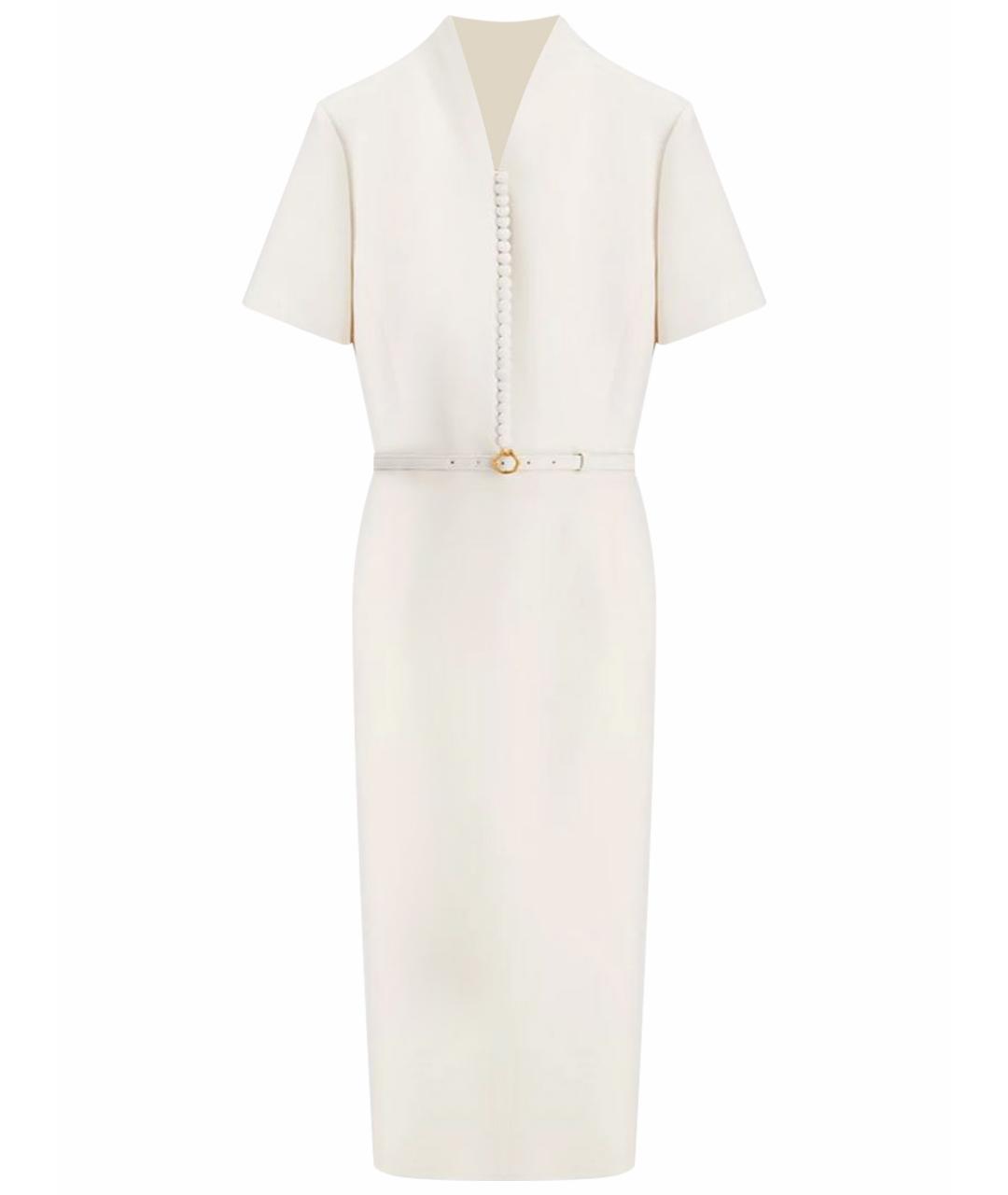 CHRISTIAN DIOR Белое шерстяное повседневное платье, фото 1