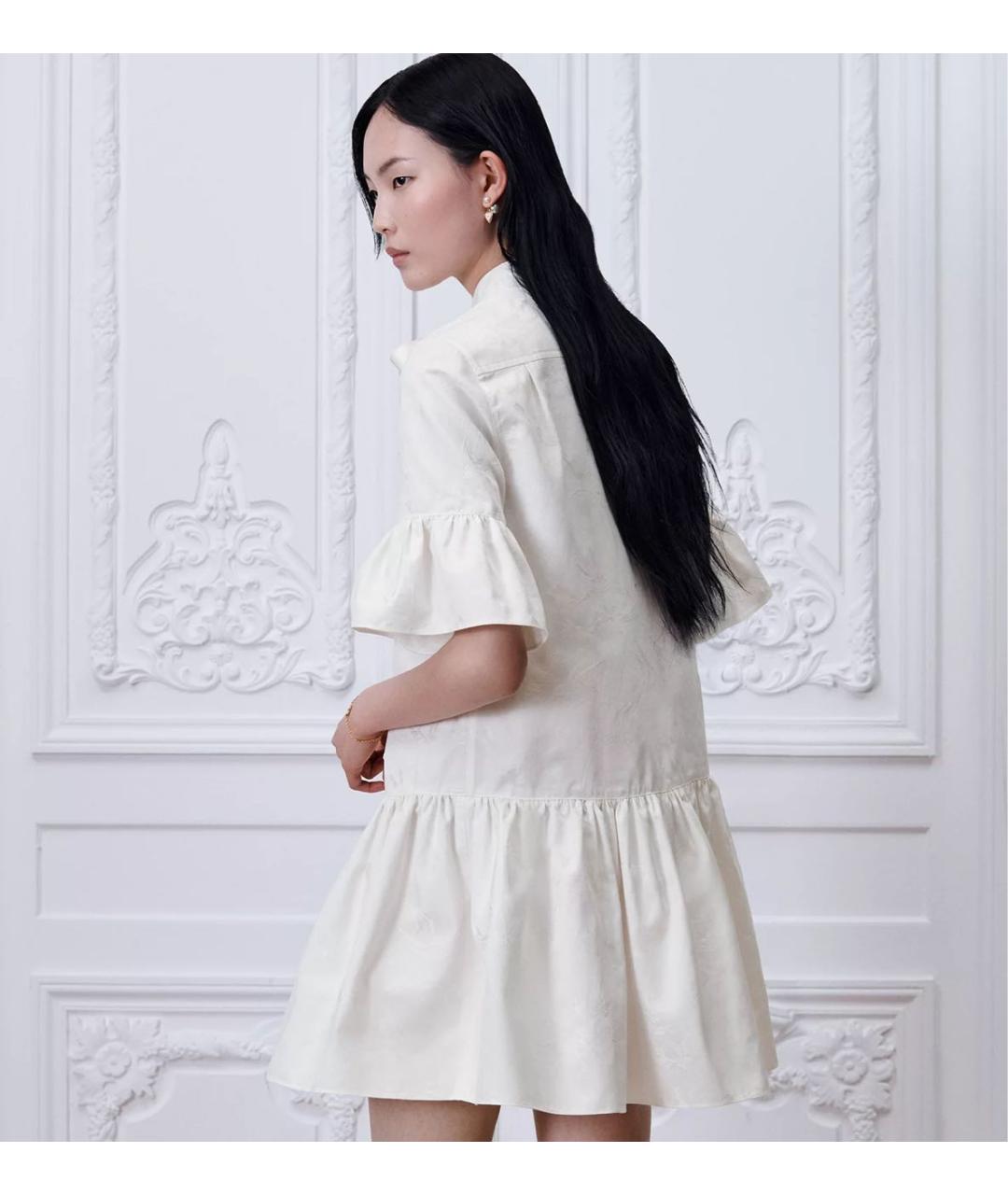 CHRISTIAN DIOR Белое хлопковое повседневное платье, фото 4