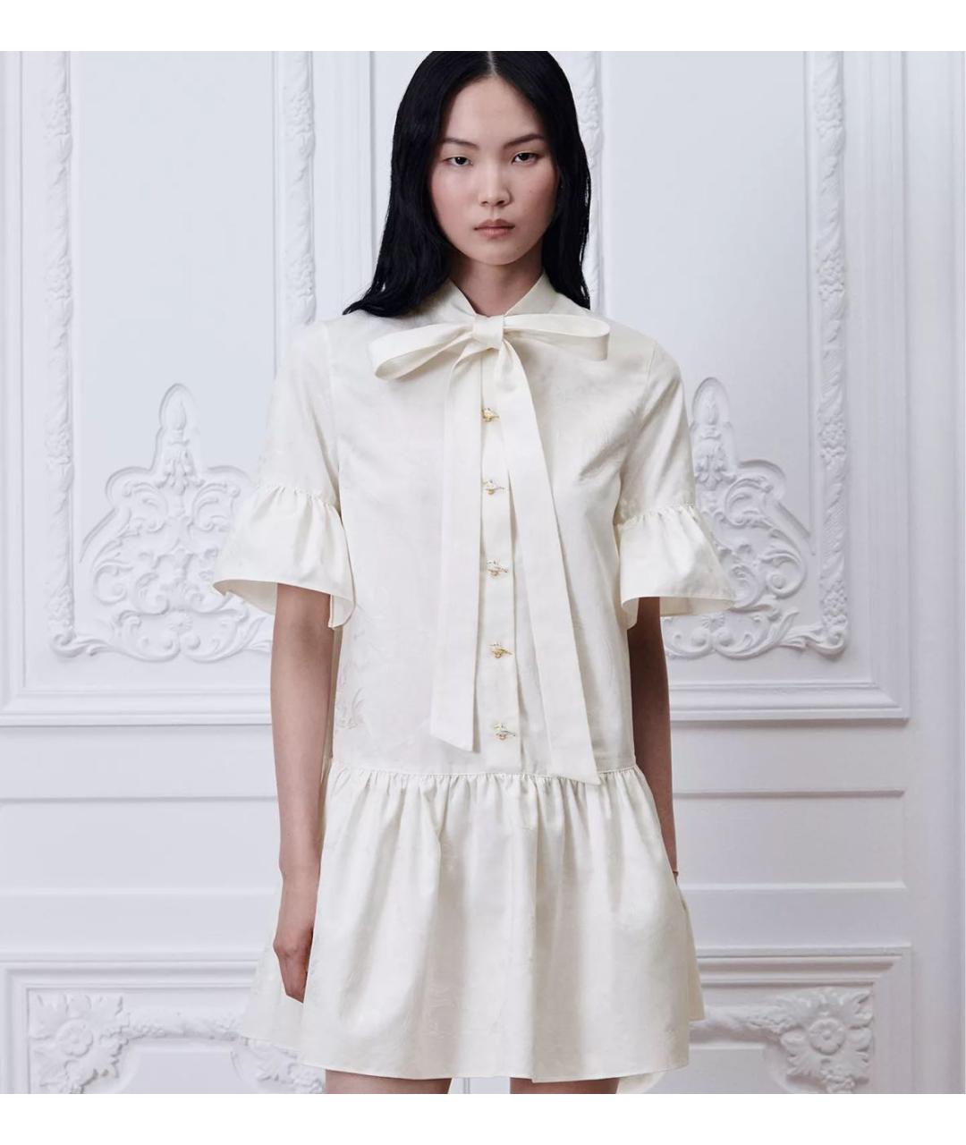 CHRISTIAN DIOR Белое хлопковое повседневное платье, фото 3