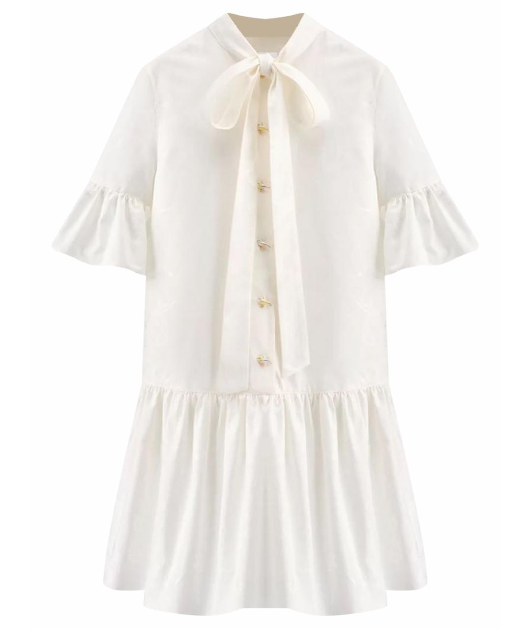 CHRISTIAN DIOR Белое хлопковое повседневное платье, фото 1