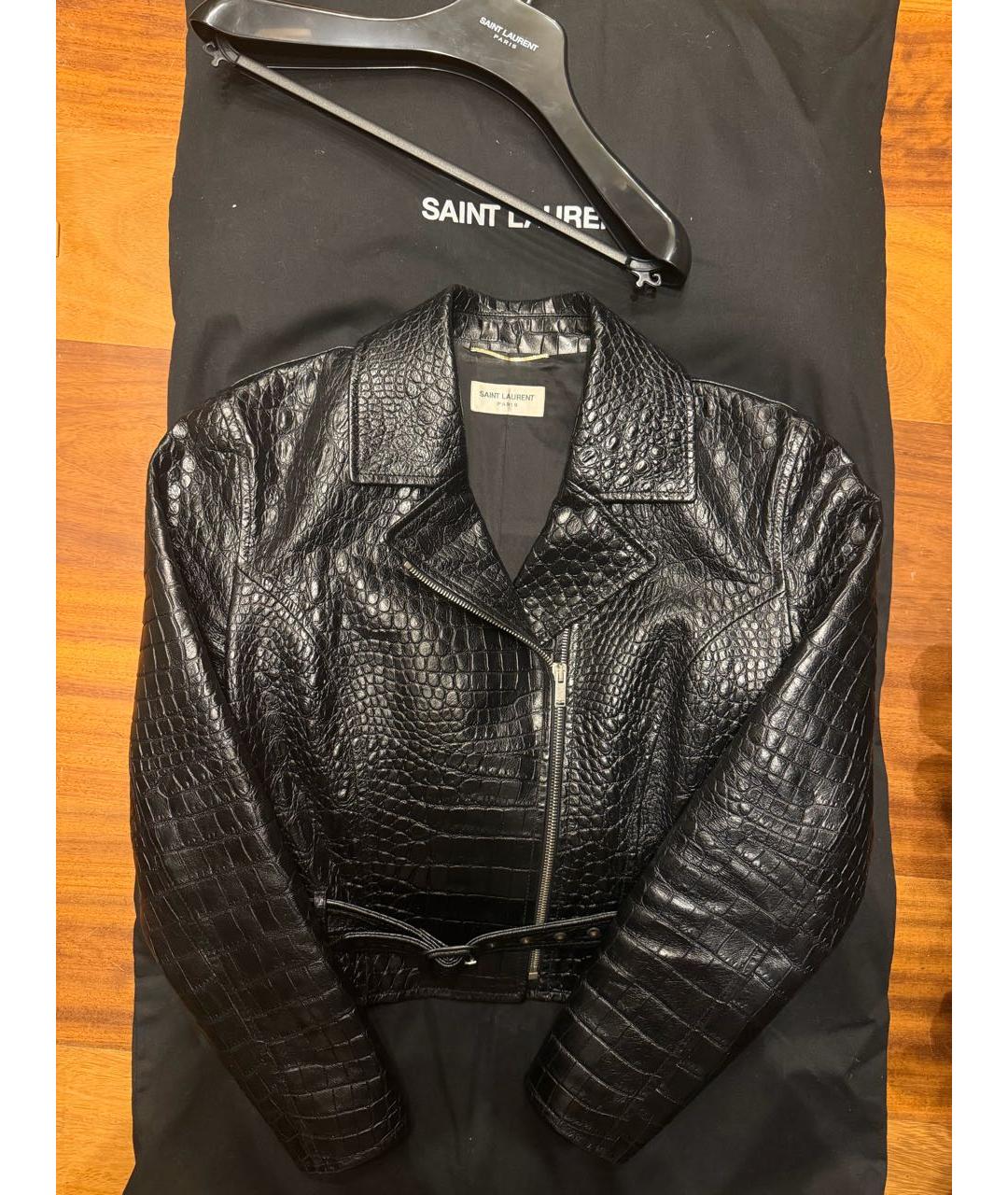 SAINT LAURENT Черная кожаная куртка, фото 6