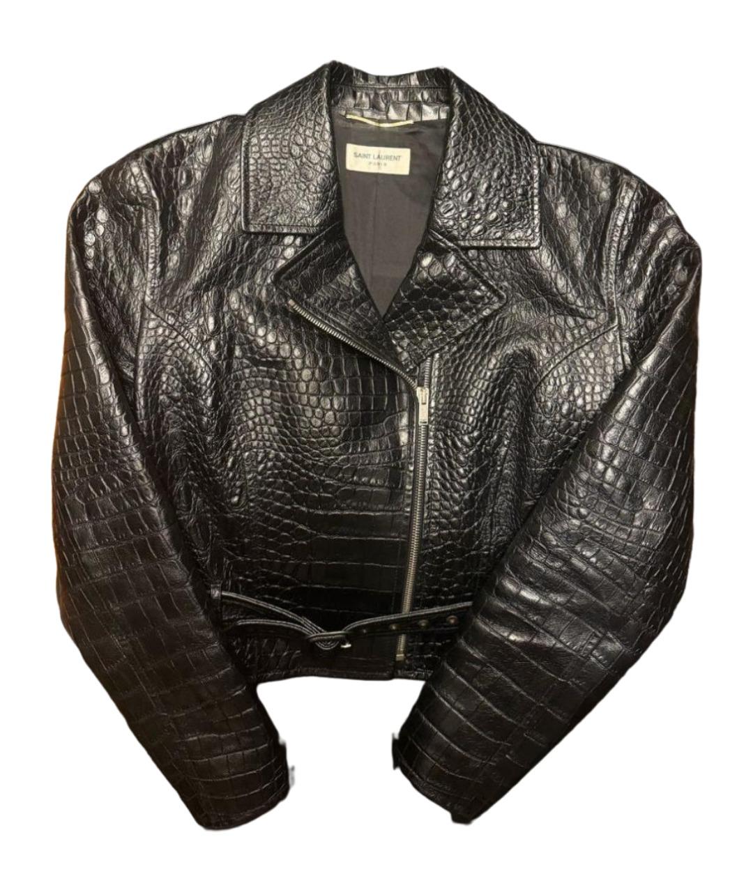 SAINT LAURENT Черная кожаная куртка, фото 1