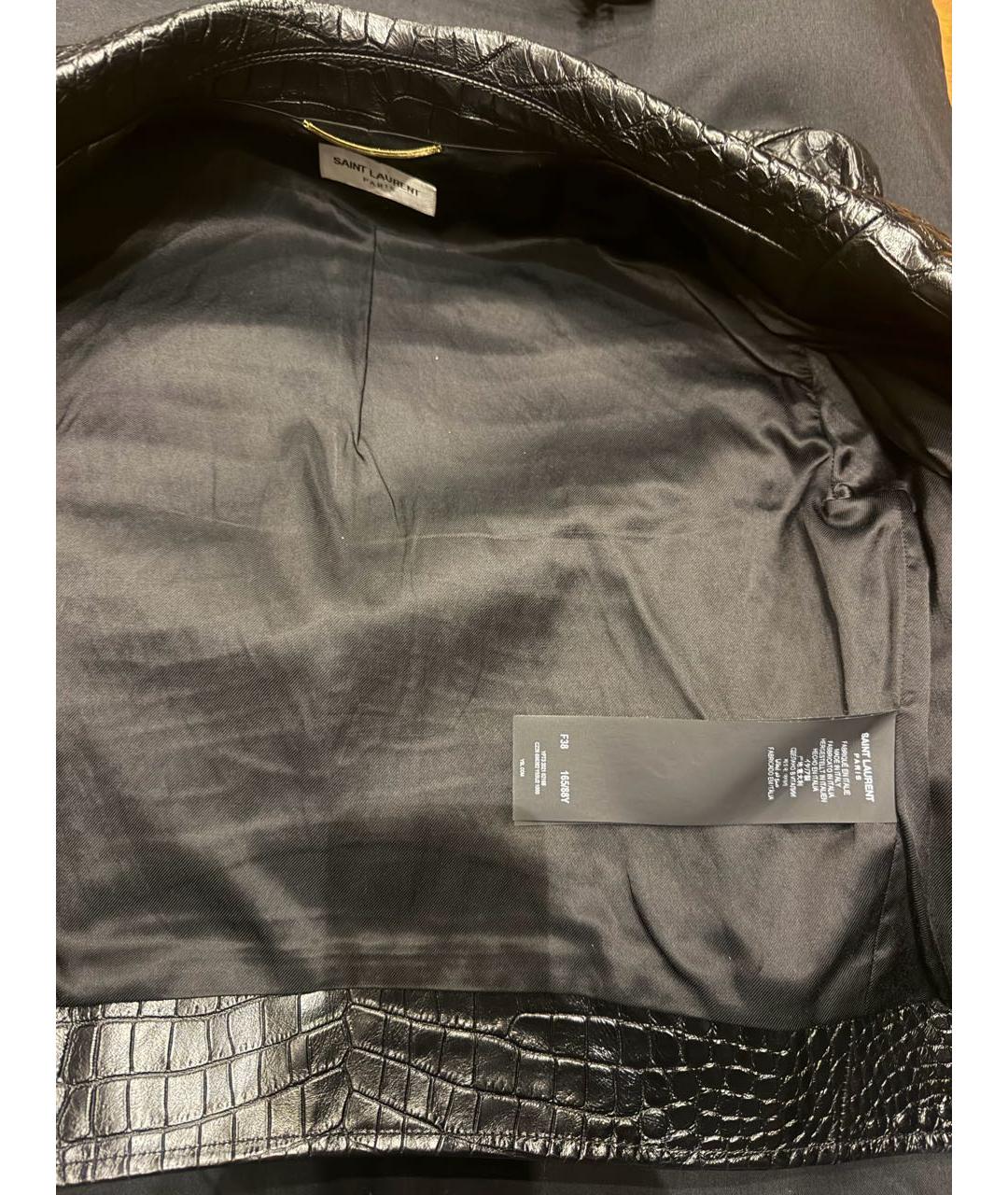 SAINT LAURENT Черная кожаная куртка, фото 3