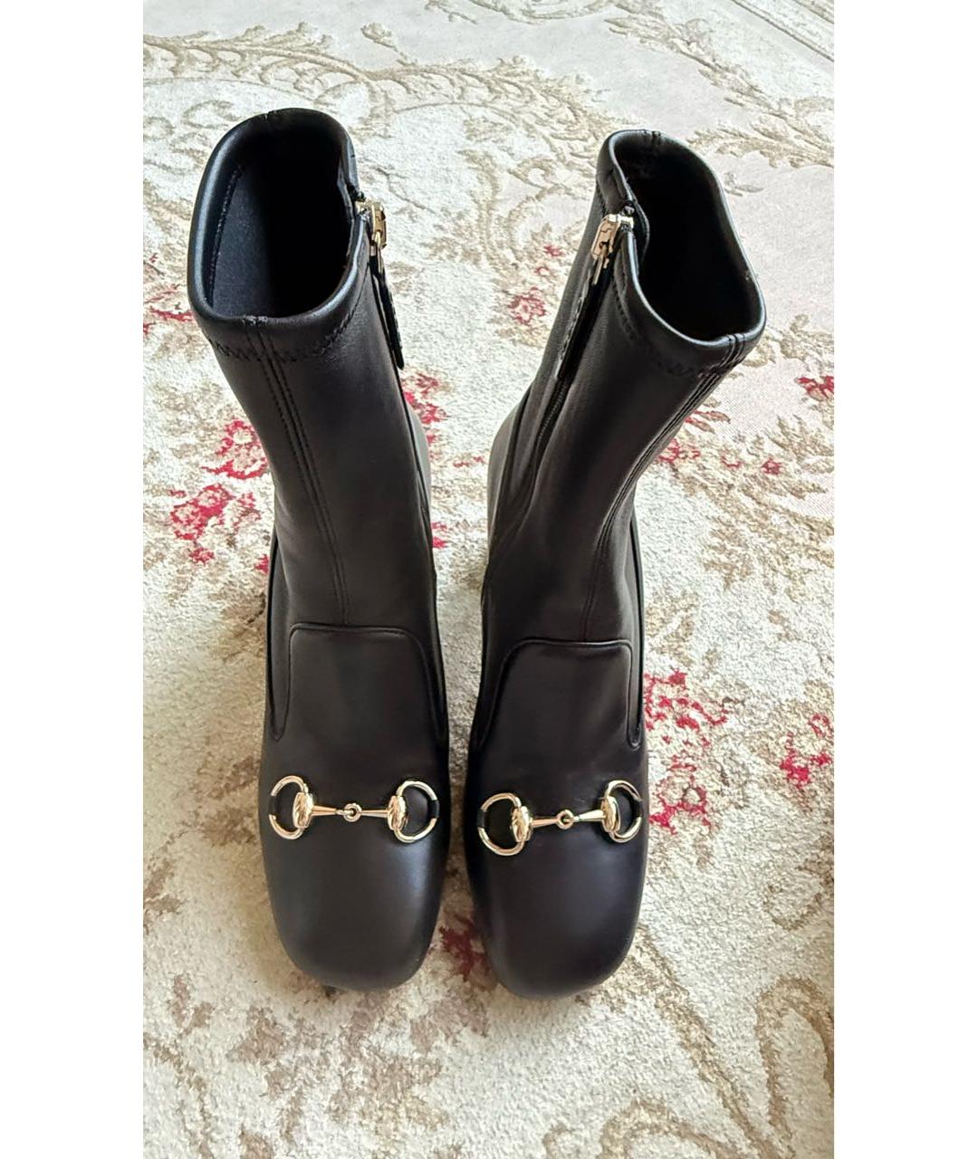 GUCCI Черные кожаные ботильоны, фото 2