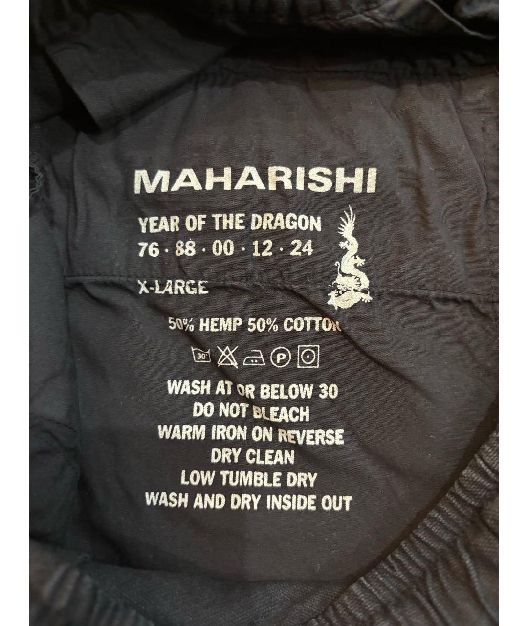 MAHARISHI Черные хлопковые повседневные брюки, фото 3