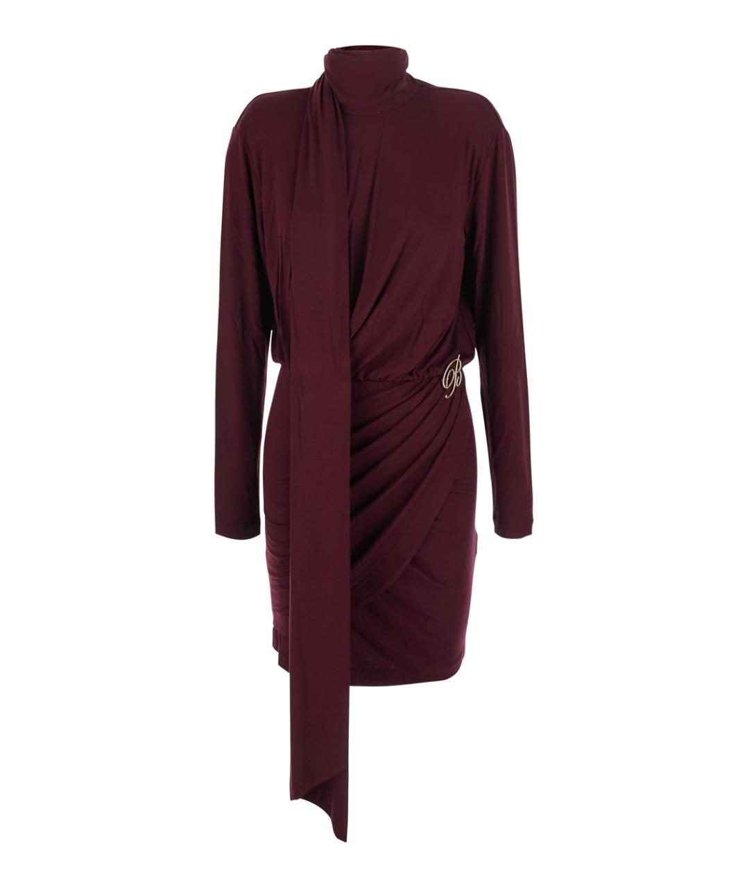 BLUMARINE Бордовое вискозное платье, фото 1