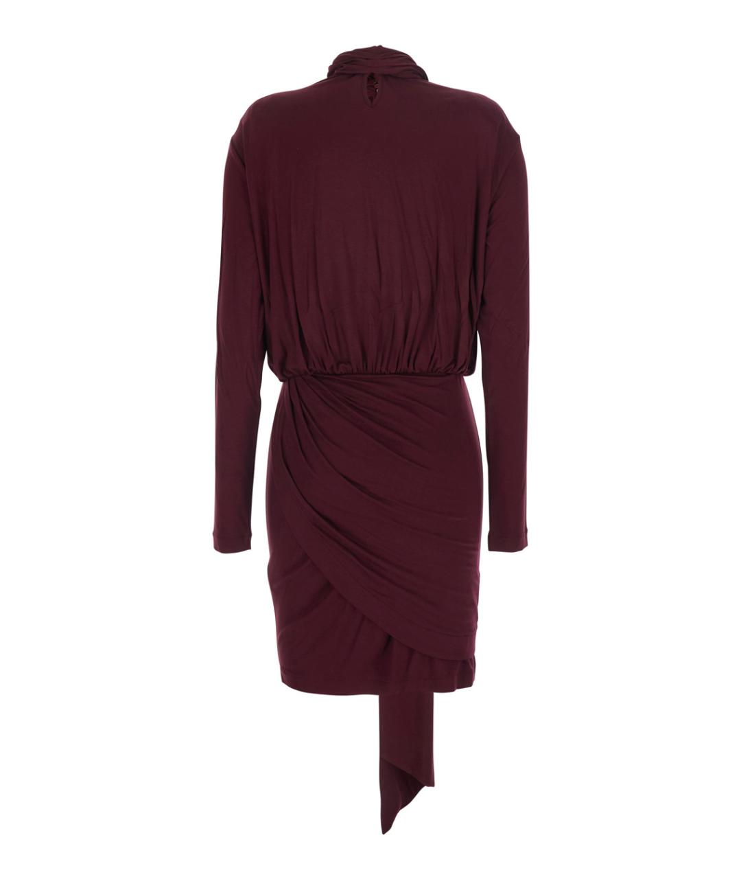 BLUMARINE Бордовое вискозное платье, фото 2