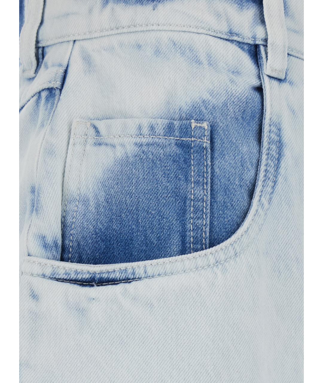 MAISON MARGIELA Голубые хлопковые прямые джинсы, фото 3