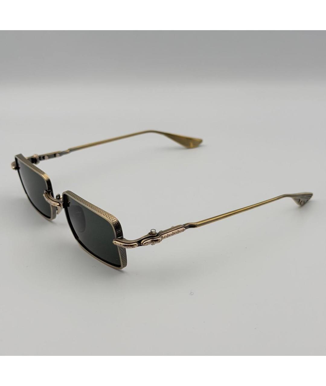 CHROME HEARTS Золотые металлические солнцезащитные очки, фото 2