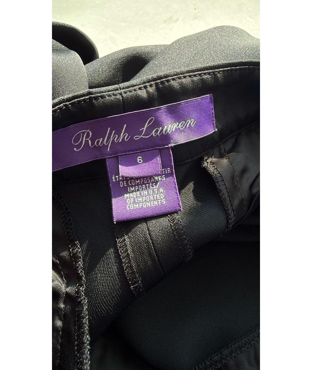 RALPH LAUREN Черные ацетатные брюки широкие, фото 2