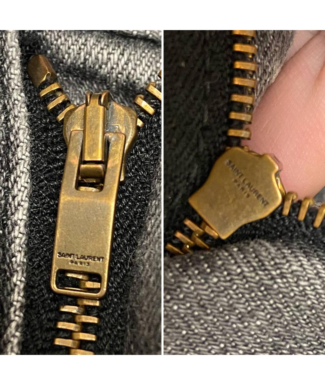 SAINT LAURENT Серые хлопковые джинсы скинни, фото 6