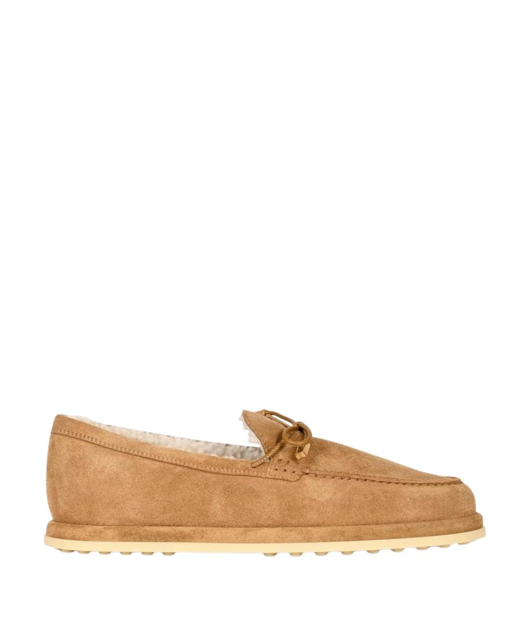 TOD'S Бежевые замшевые лоферы, фото 1
