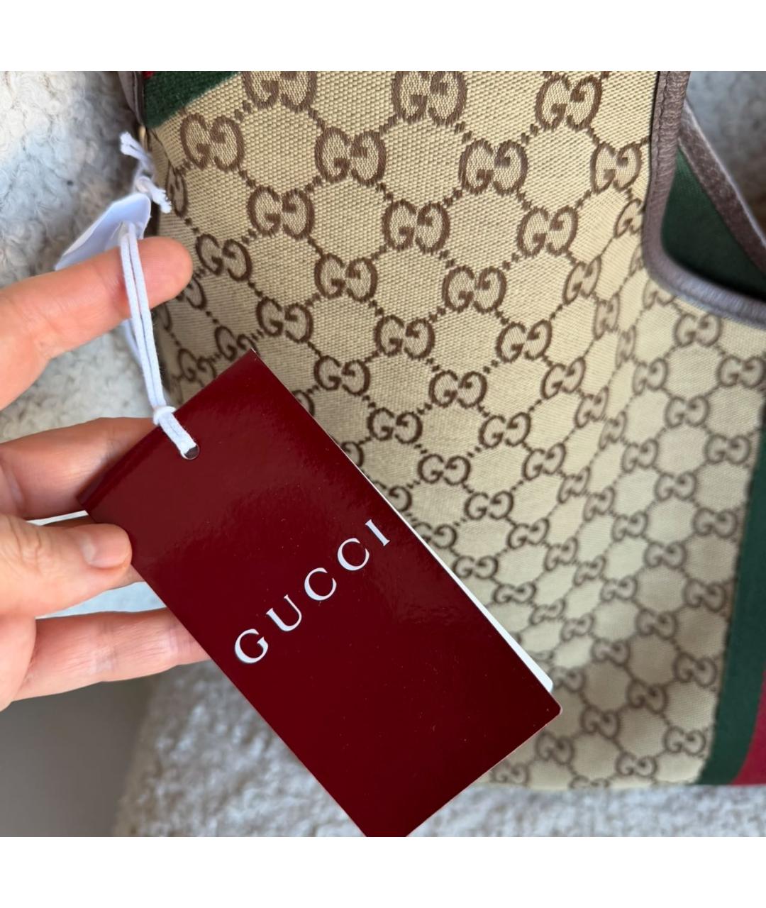 GUCCI Бежевая сумка тоут, фото 6