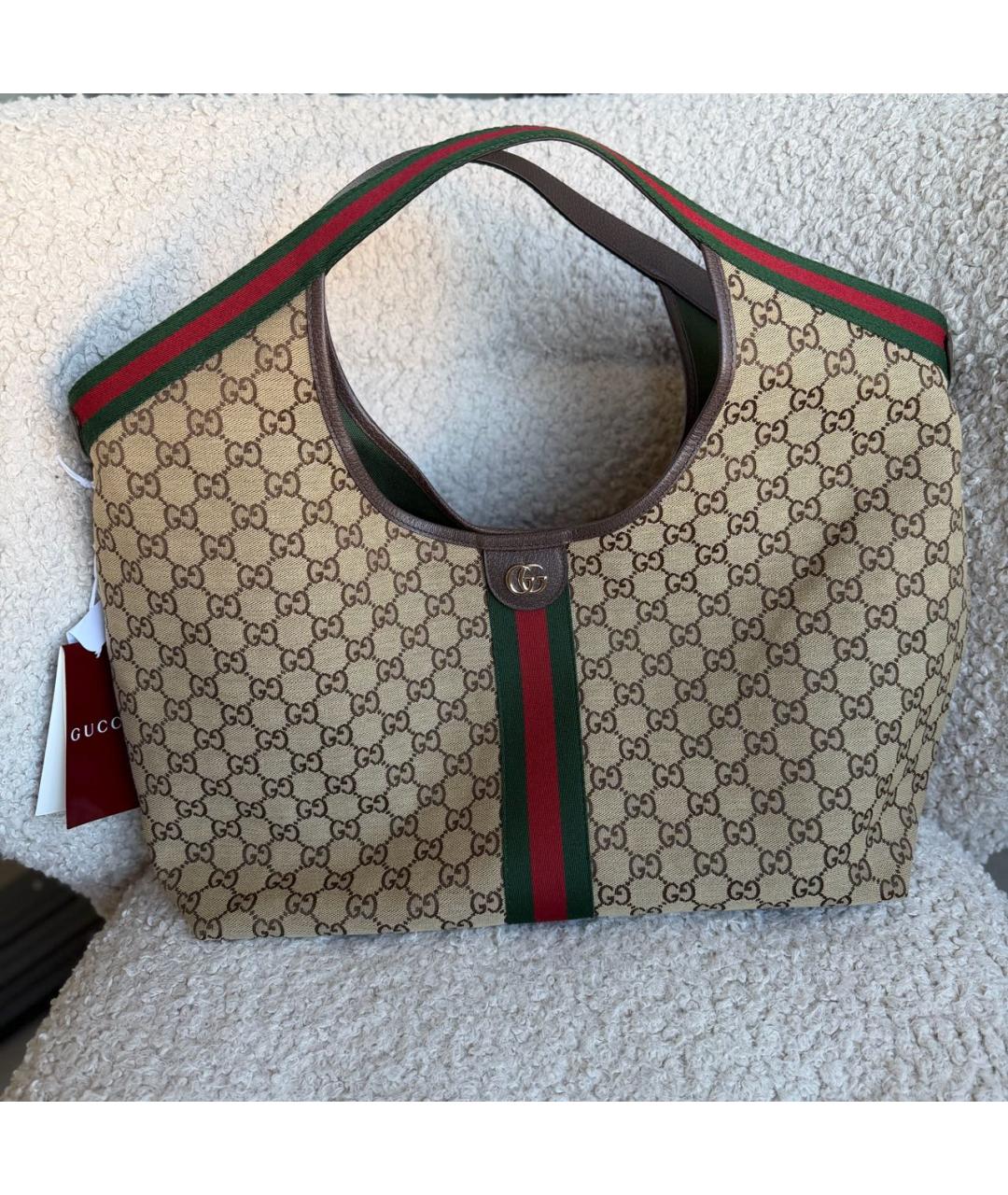 GUCCI Бежевая сумка тоут, фото 8