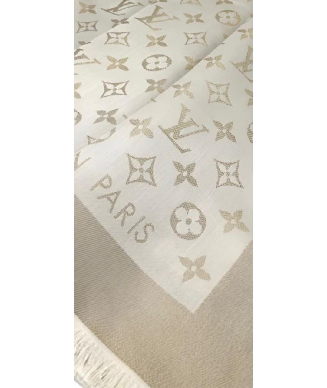 LOUIS VUITTON Золотой шелковый платок, фото 4