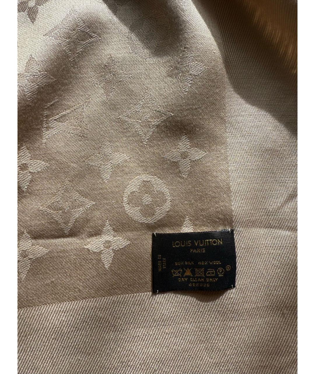 LOUIS VUITTON Золотой шелковый платок, фото 3