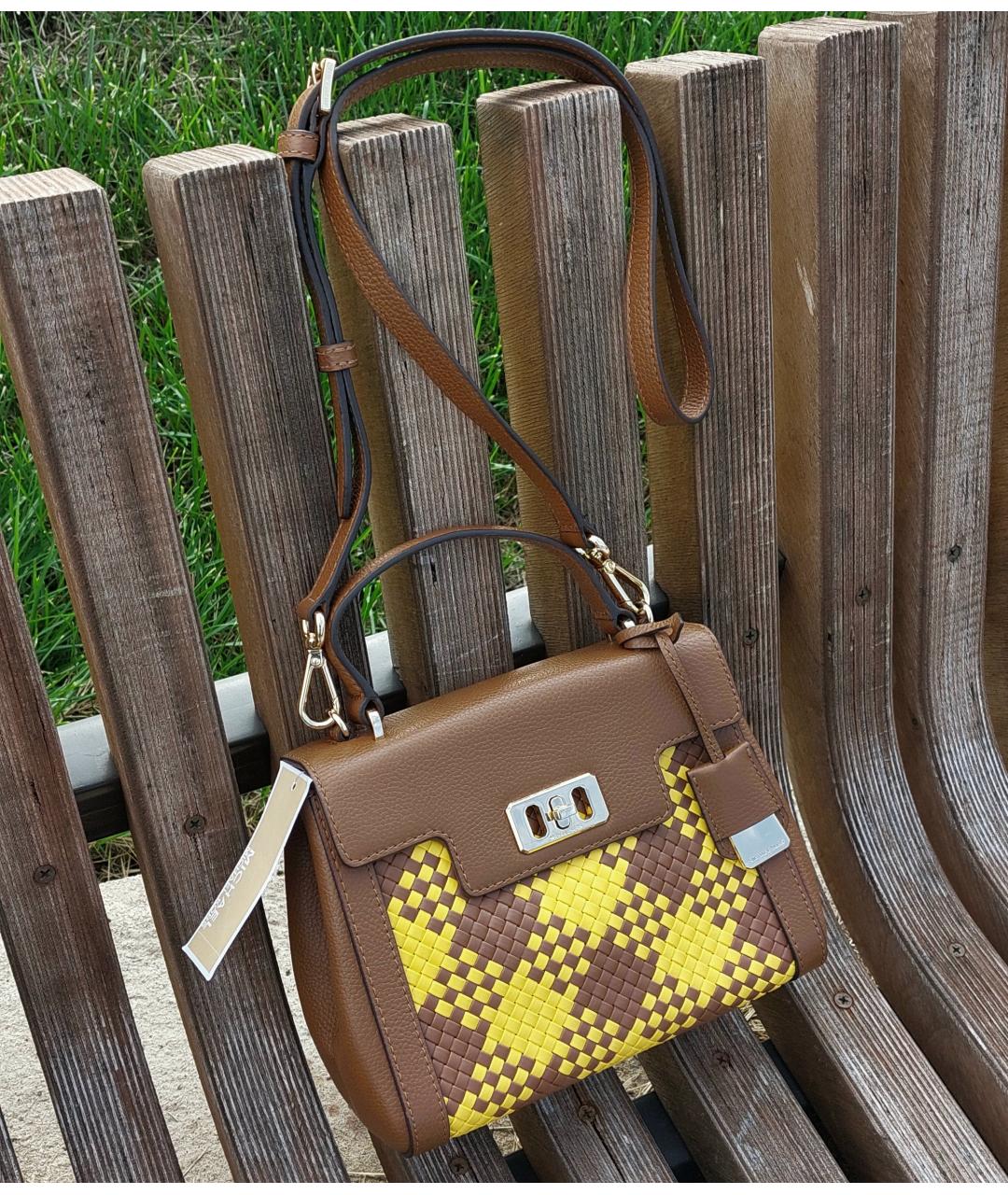 MICHAEL KORS Коричневая кожаная сумка через плечо, фото 2