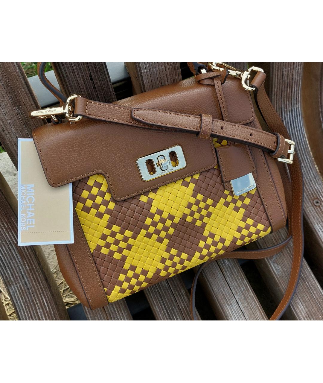 MICHAEL KORS Коричневая кожаная сумка через плечо, фото 4