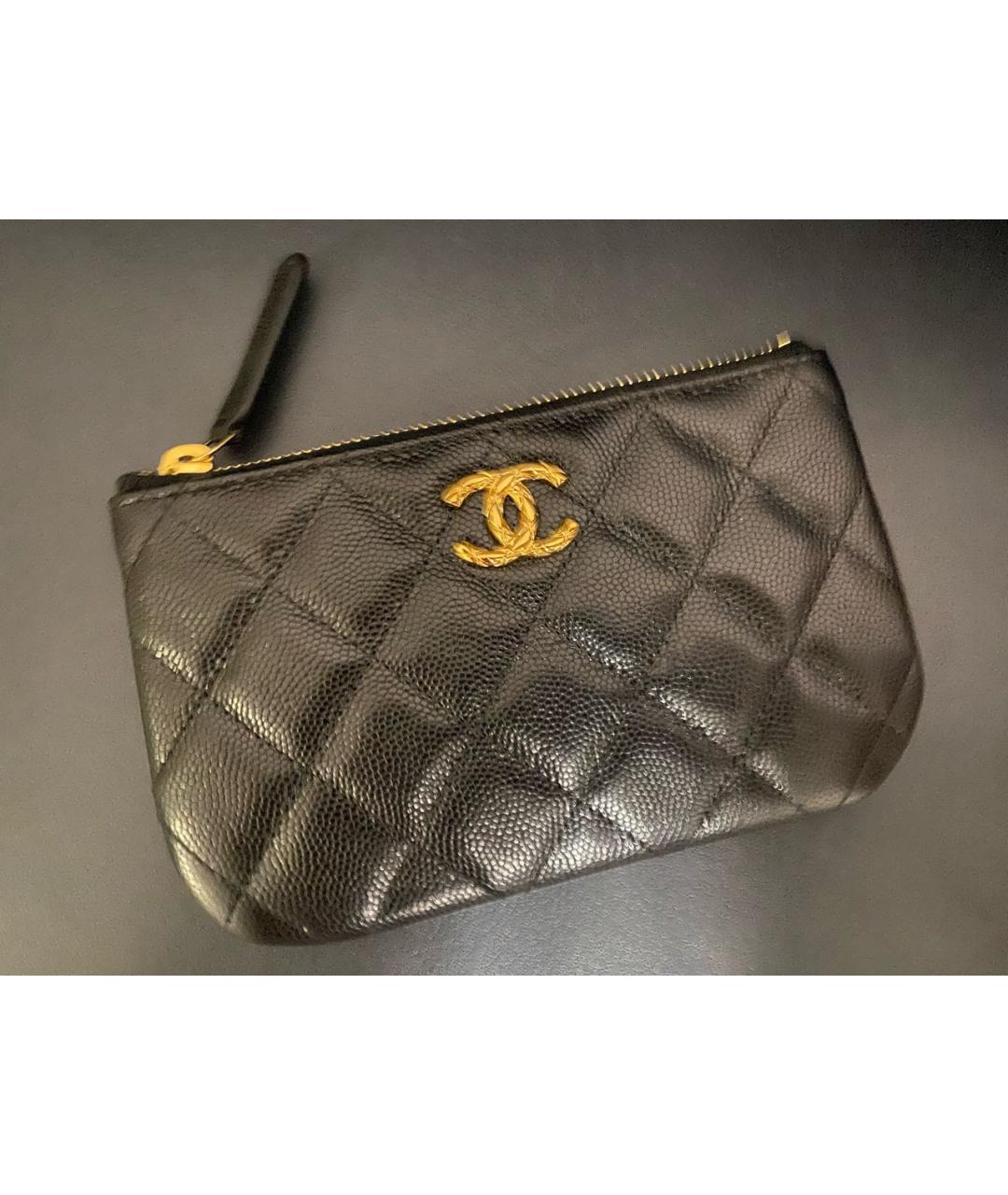 CHANEL Черный кожаный кошелек, фото 2