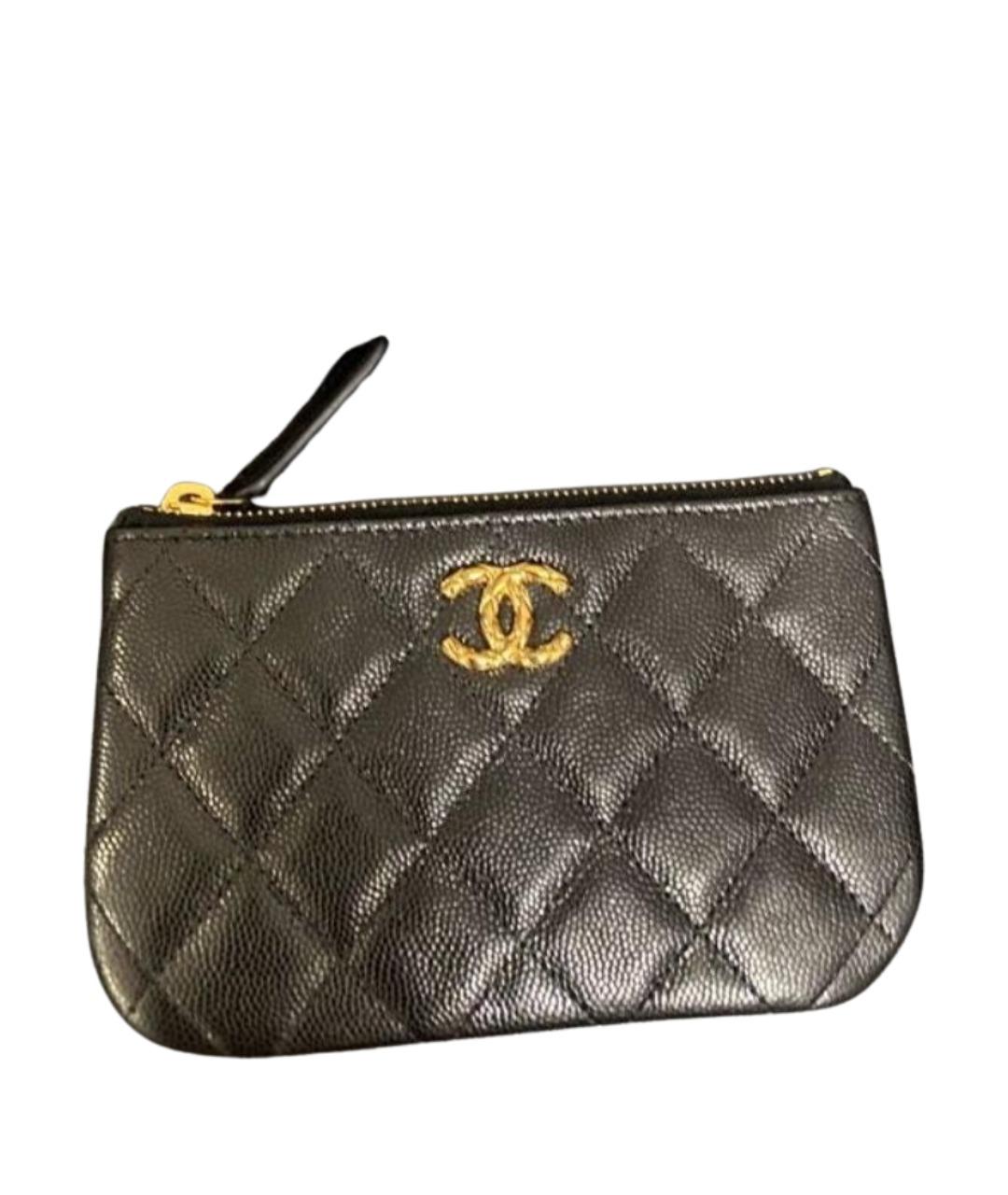 CHANEL Черный кожаный кошелек, фото 1