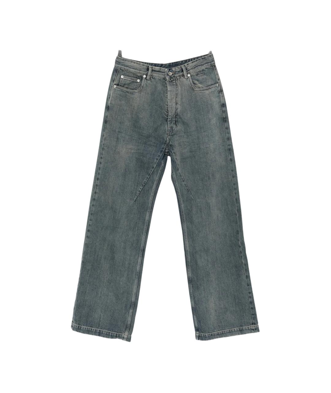 RICK OWENS DRKSHDW Синие хлопковые прямые джинсы, фото 4