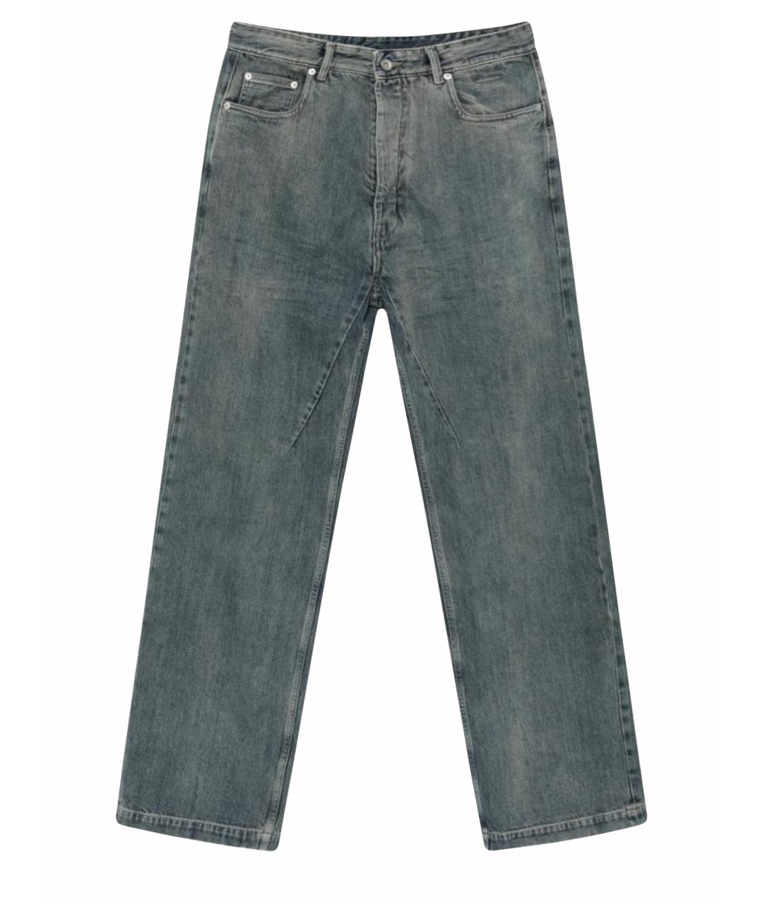 RICK OWENS DRKSHDW Синие хлопковые прямые джинсы, фото 1