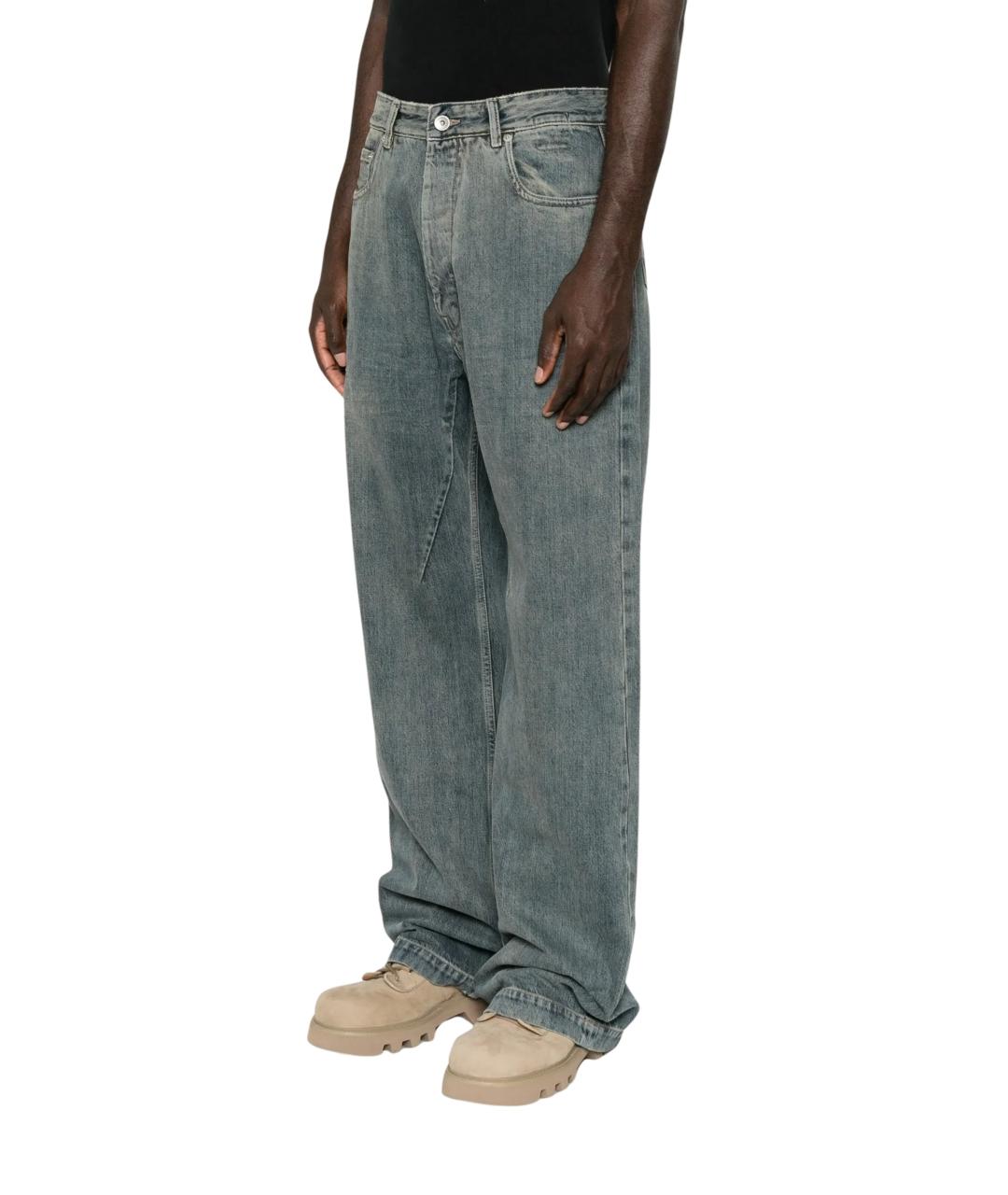 RICK OWENS DRKSHDW Синие хлопковые прямые джинсы, фото 2