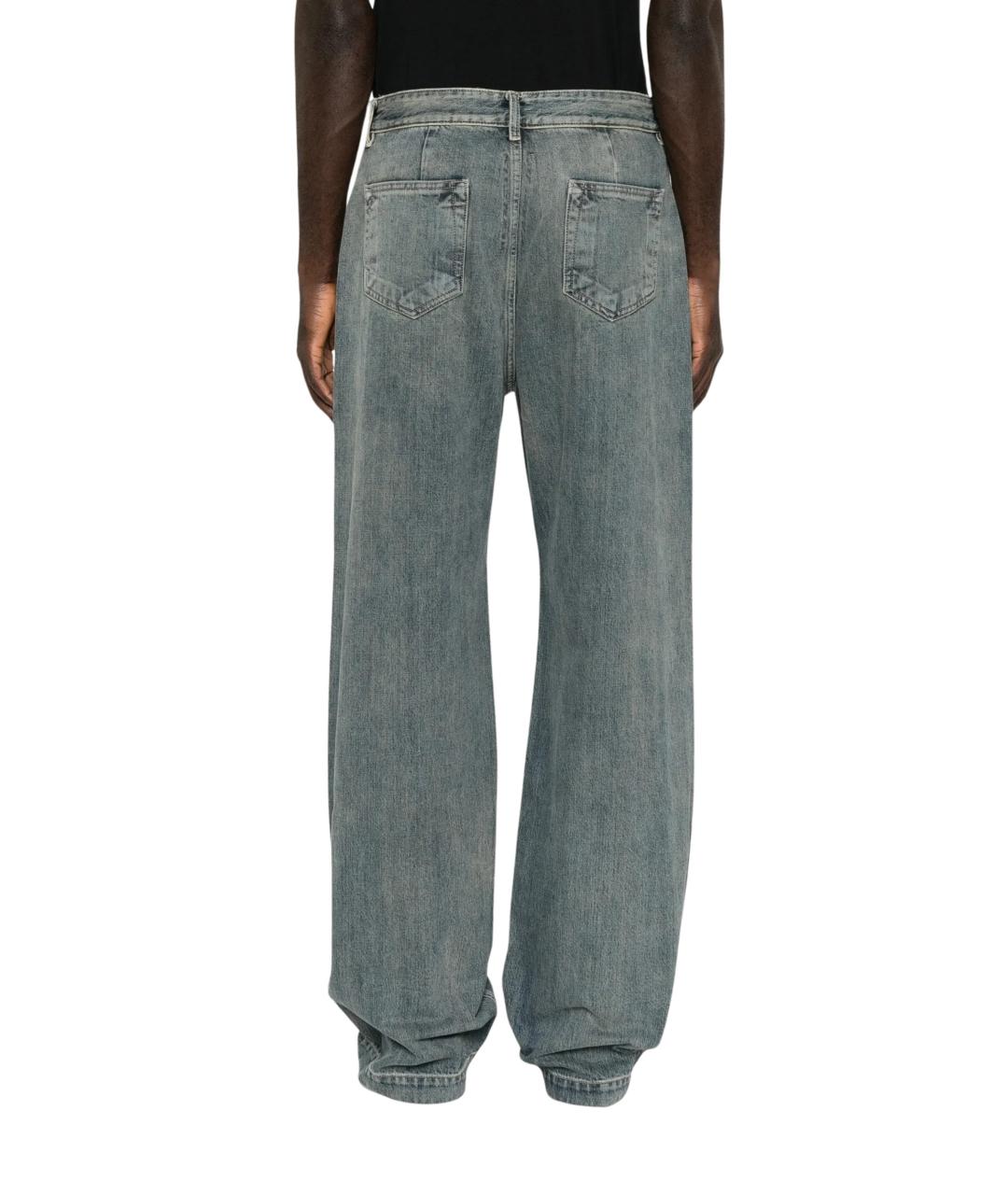 RICK OWENS DRKSHDW Синие хлопковые прямые джинсы, фото 3
