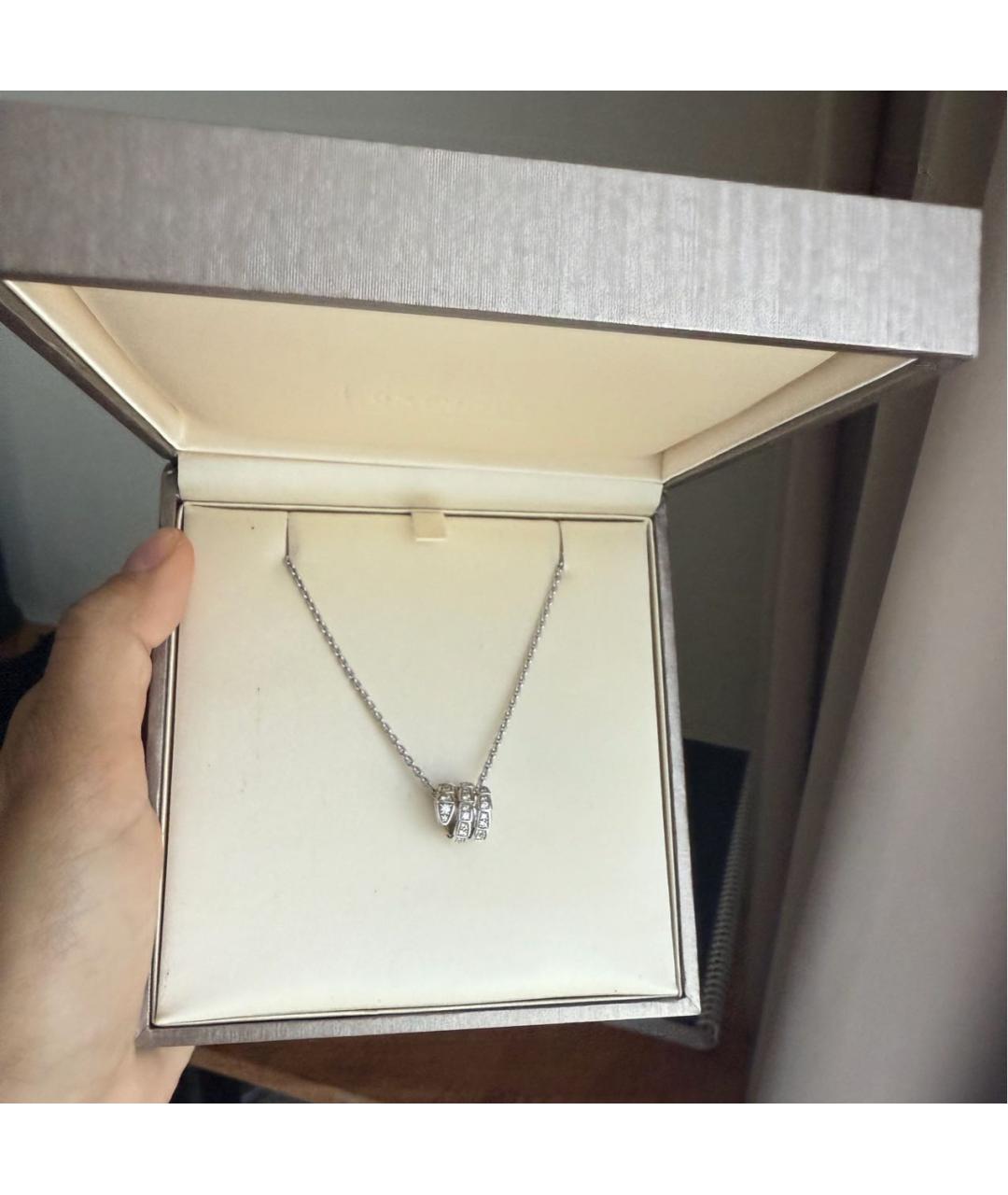 BVLGARI Серебряное колье из белого золота, фото 4