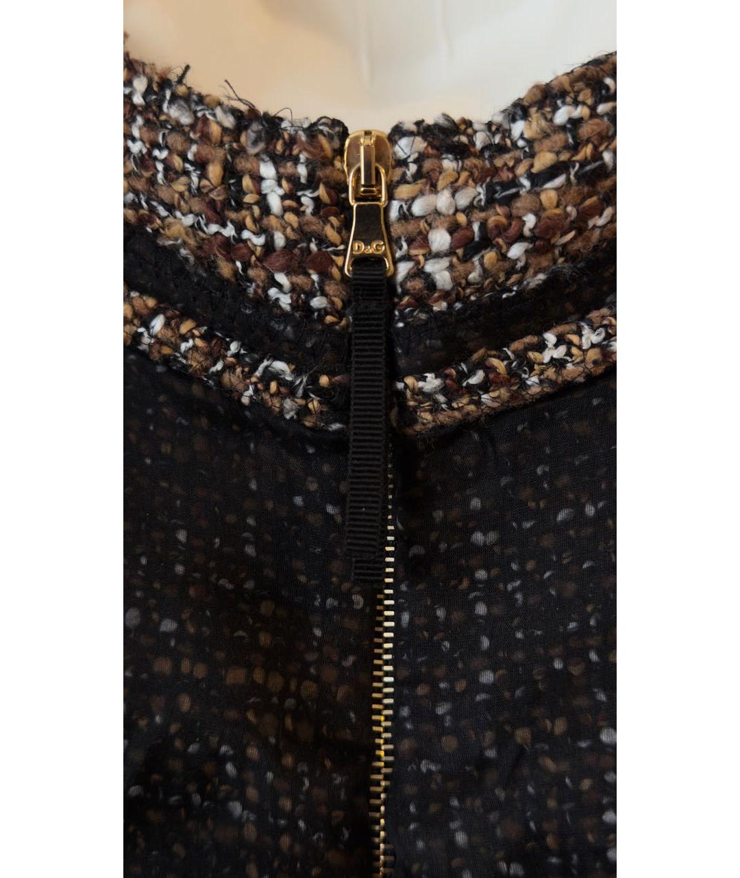DOLCE&GABBANA Коричневое твидовое повседневное платье, фото 7