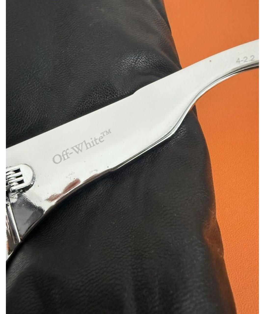 OFF-WHITE Серебряные пластиковые солнцезащитные очки, фото 5