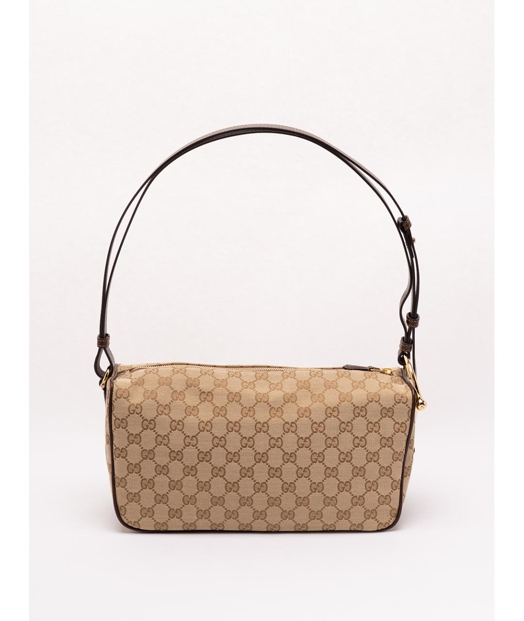 GUCCI Бежевая сумка через плечо из канвы, фото 2