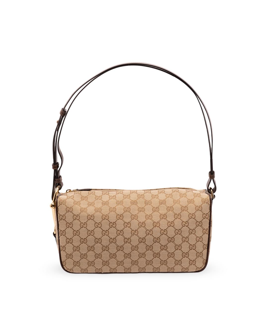 GUCCI Бежевая сумка через плечо из канвы, фото 6