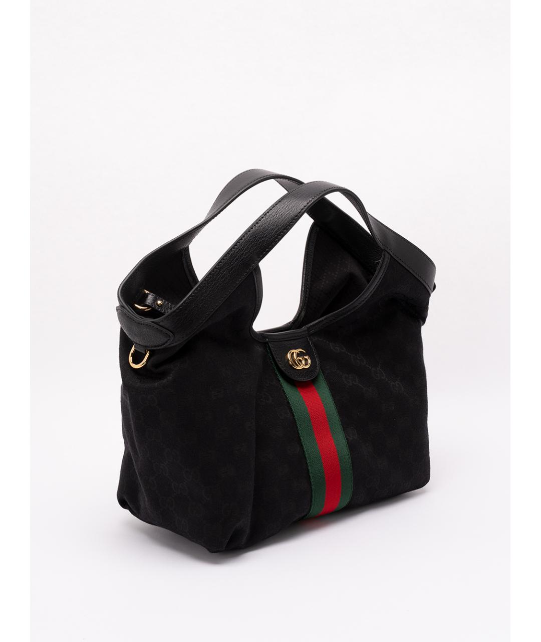 GUCCI Черная сумка тоут из канвы, фото 3