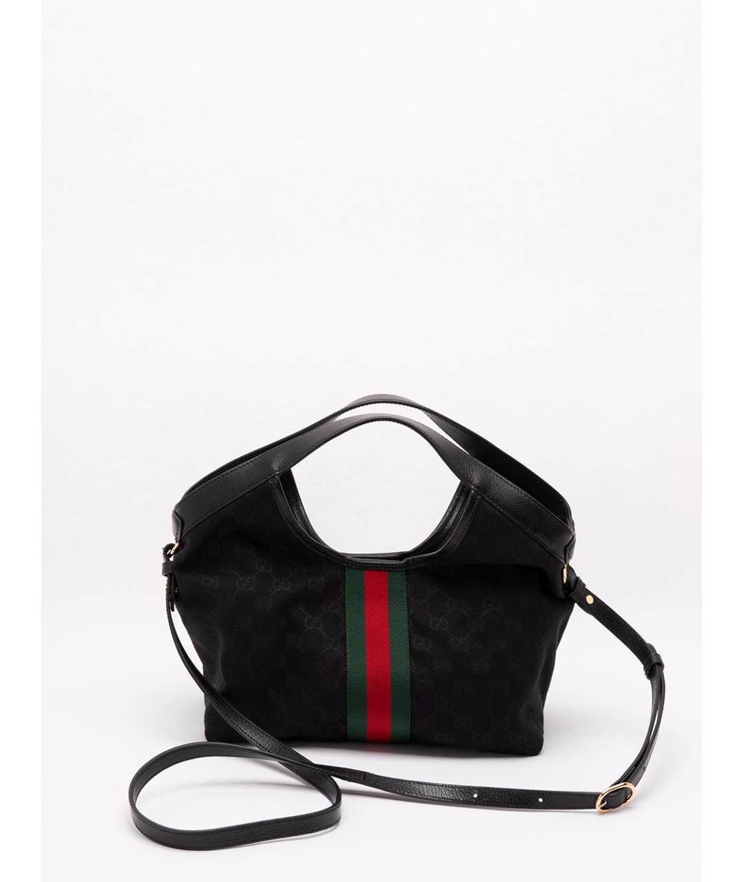 GUCCI Черная сумка тоут из канвы, фото 2