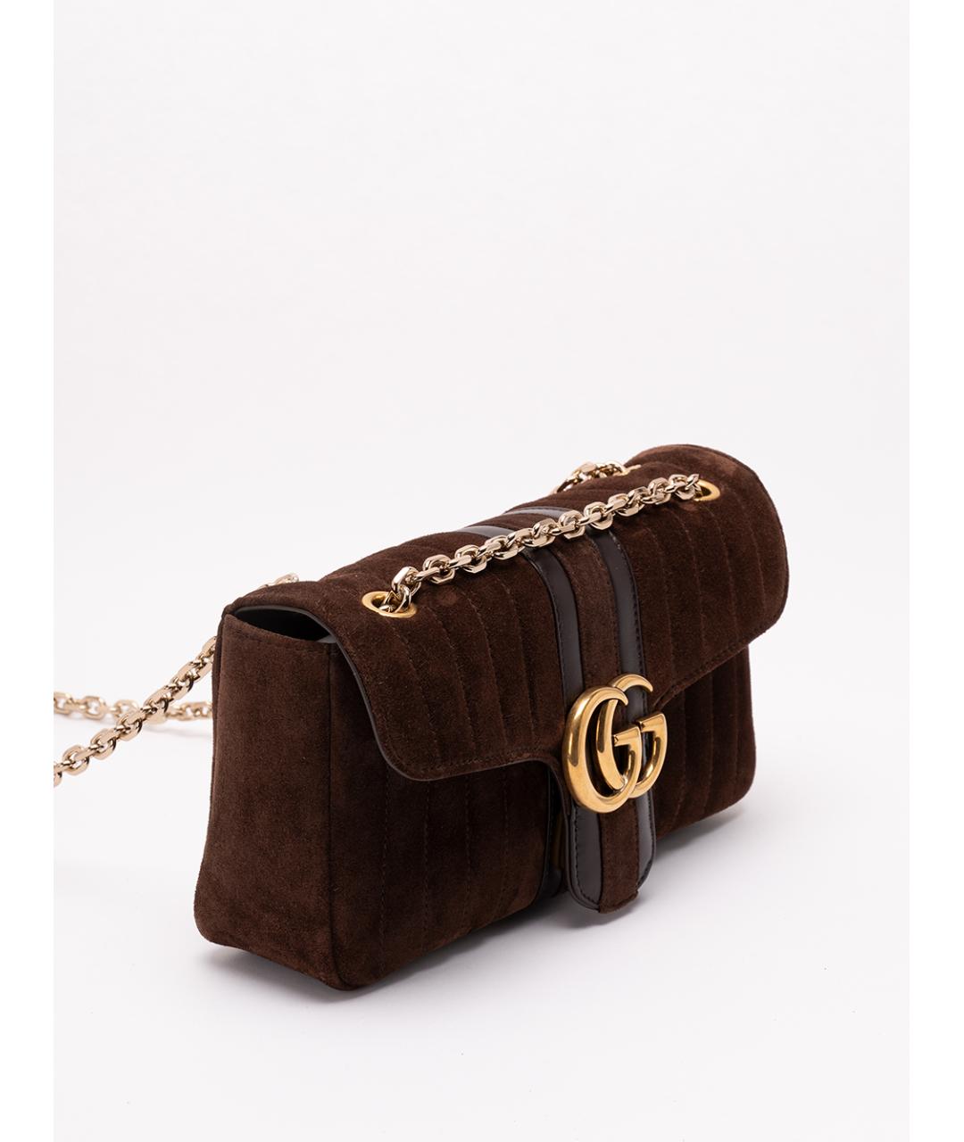 GUCCI Коричневая замшевая сумка через плечо, фото 3